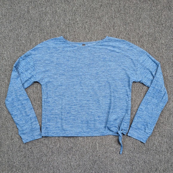 Kyodan Modern Side Tie Space Dye Activewear Top L Blue Heathered Athleisure Yoga — photo 2